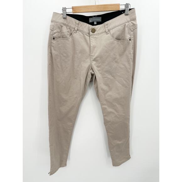 Wit & Wisdom Pants Women 14 WIDE Khaki Tan Stretch Cotton Blend Pockets - Picture 1 of 8